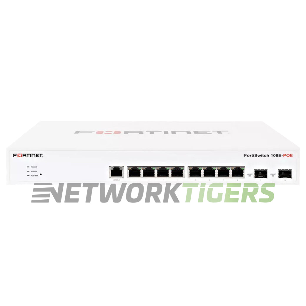 NEW Fortinet FS-108E-POE 8x RJ45 (4x PoE) 2x SFP Registrable / Unclaimed Switch