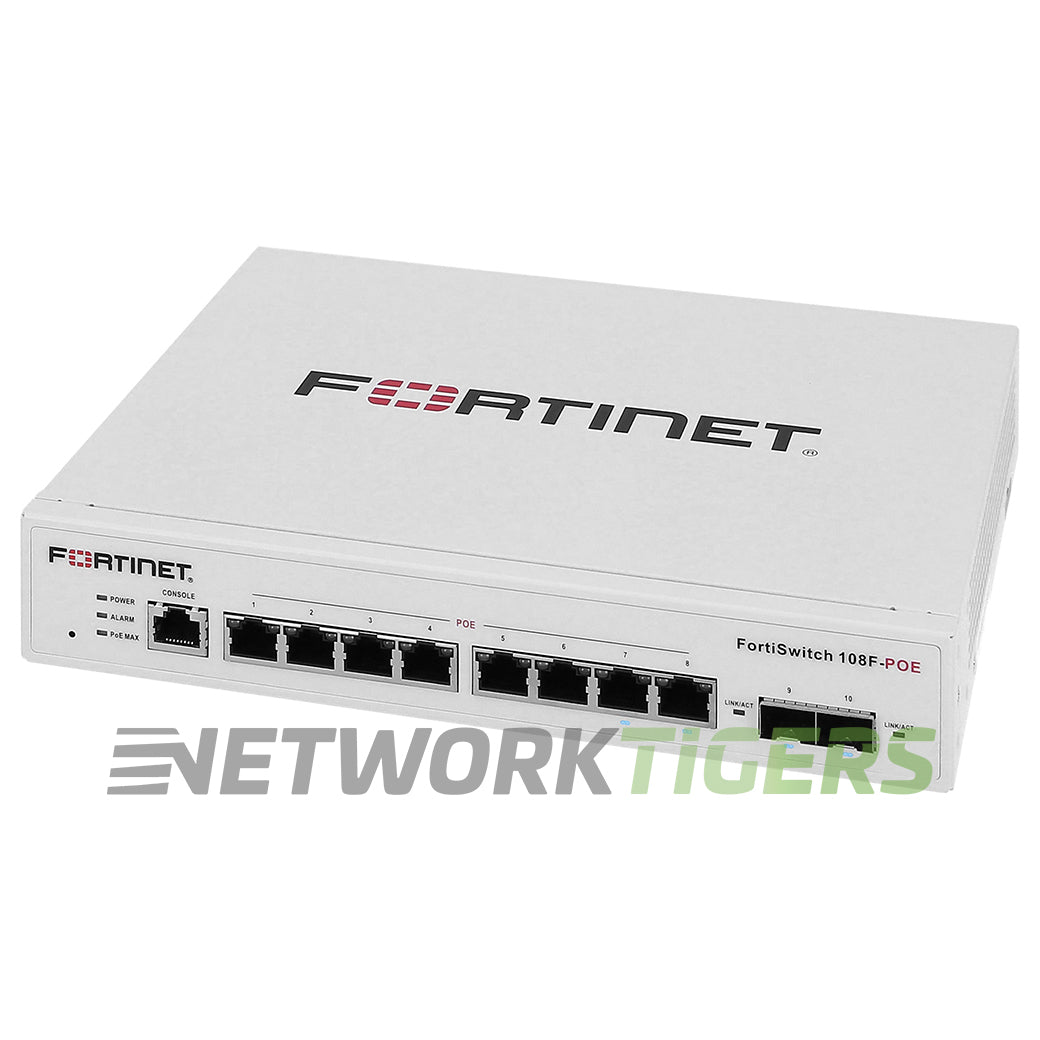 Fortinet FS-108F-PoE 8x 1GB PoE RJ45 2x SFP Local Management Only Switch