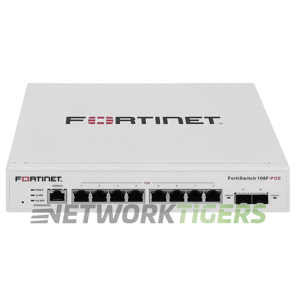 NEW Fortinet FS-108F-PoE 8x 1GB PoE RJ45 2x SFP Registrable / Unclaimed Switch