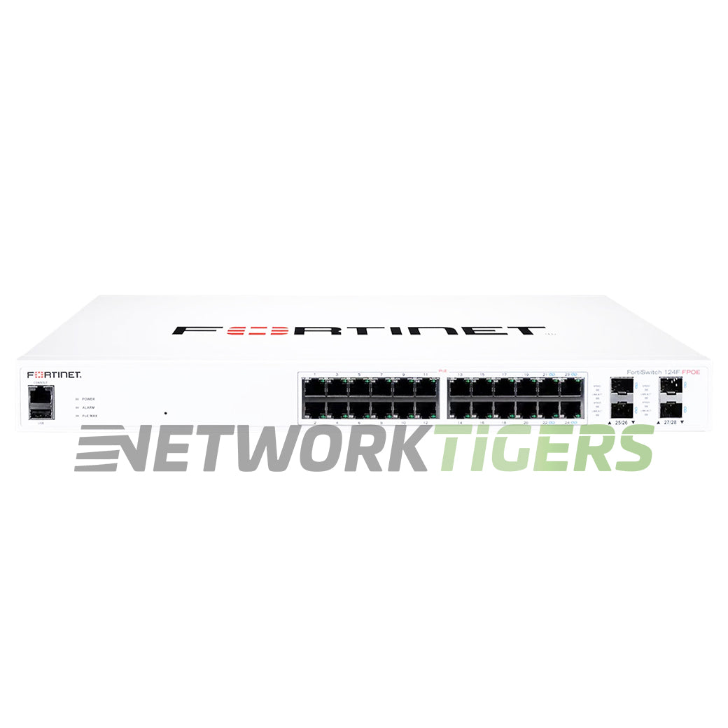 NEW Fortinet FS-124F-FPOE 100 Series 24x 1GB PoE RJ45 4x 10 SFP+ Switch