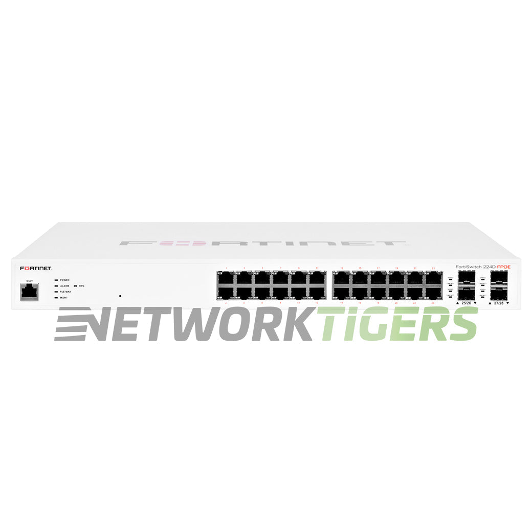 NEW Fortinet FS-224D-FPOE 24x 1GB PoE+ RJ45 4x SFP Local Management Only Switch