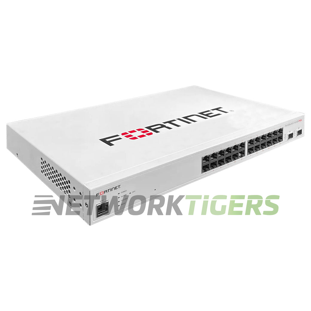 NEW Fortinet FS-424D-POE 24x 1GB RJ45 (12x PoE+) 2x SFP+ Local Management Switch