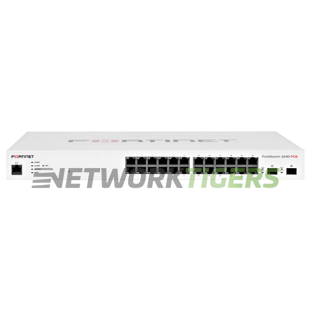 NEW Fortinet FS-424D-POE 24x 1GB RJ45 (12x PoE+) 2x SFP+ Local Management Switch
