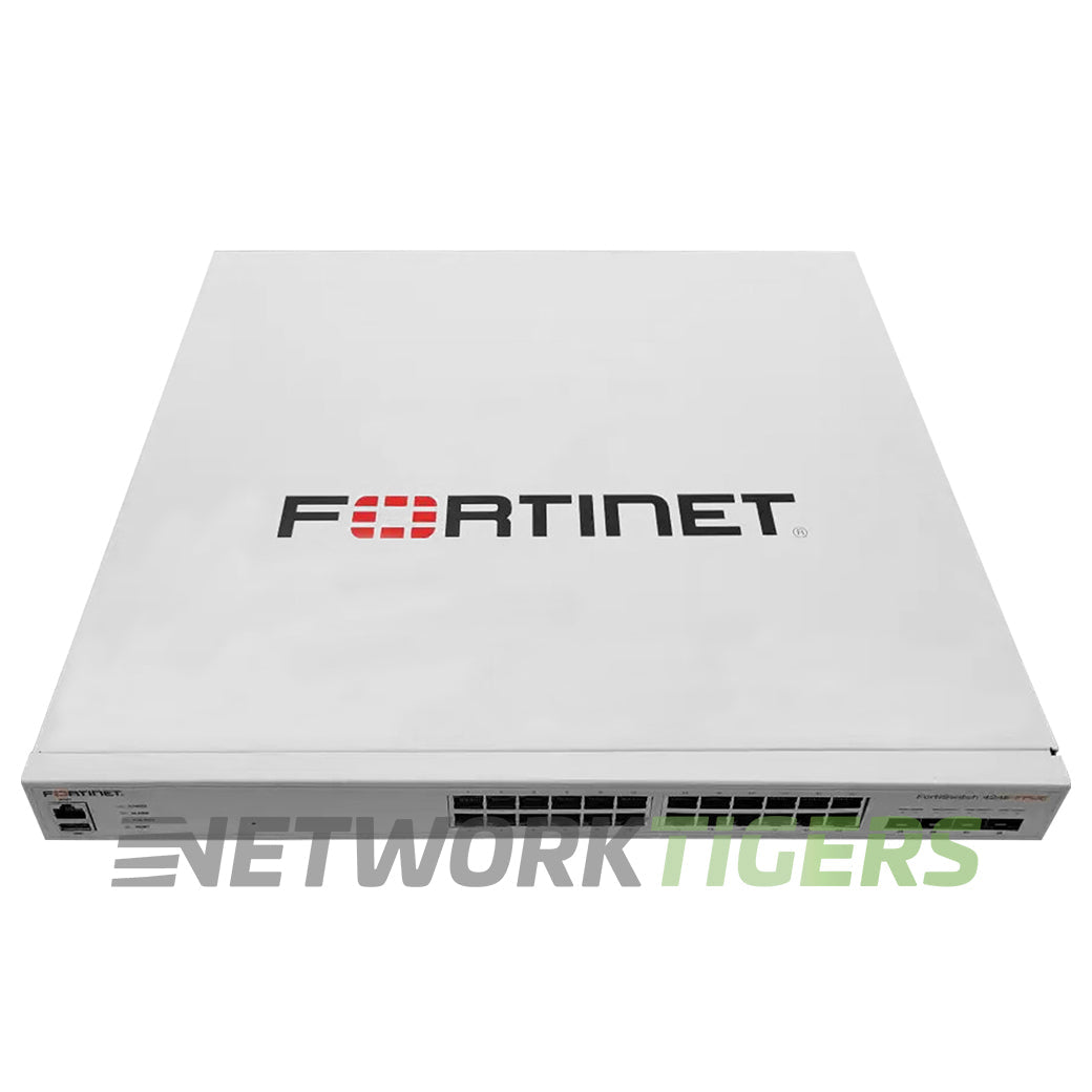 NEW Fortinet FS-424E-FPOE 24x 1GB PoE+ RJ45 4x SFP+ Local Management Only Switch