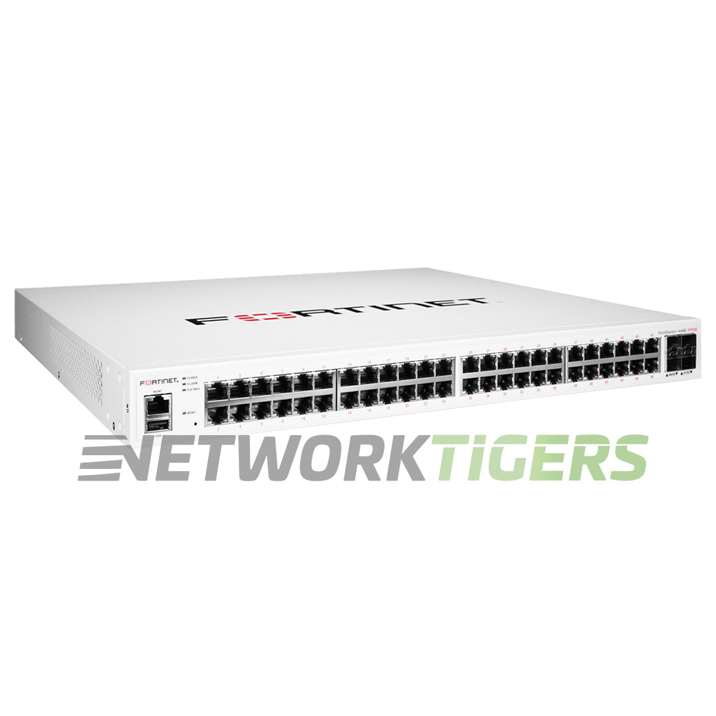 Fortinet FS-448E-FPOE 48x 1GB PoE+ RJ45 4x SFP+ Registrable / Unclaimed Switch