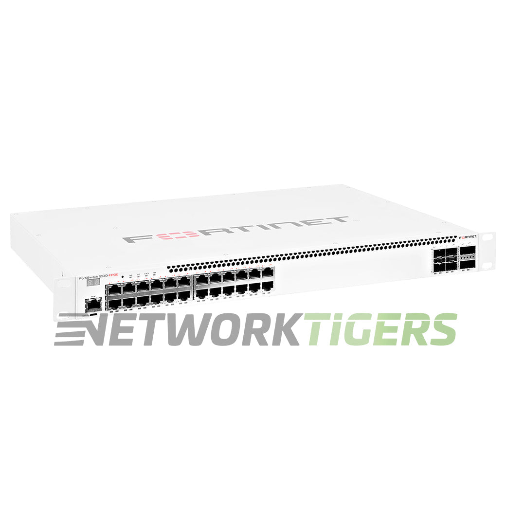 Fortinet FS-524D-FPOE 24x PoE+ RJ45 4x SFP+ 2x QSFP+ Local Management Switch