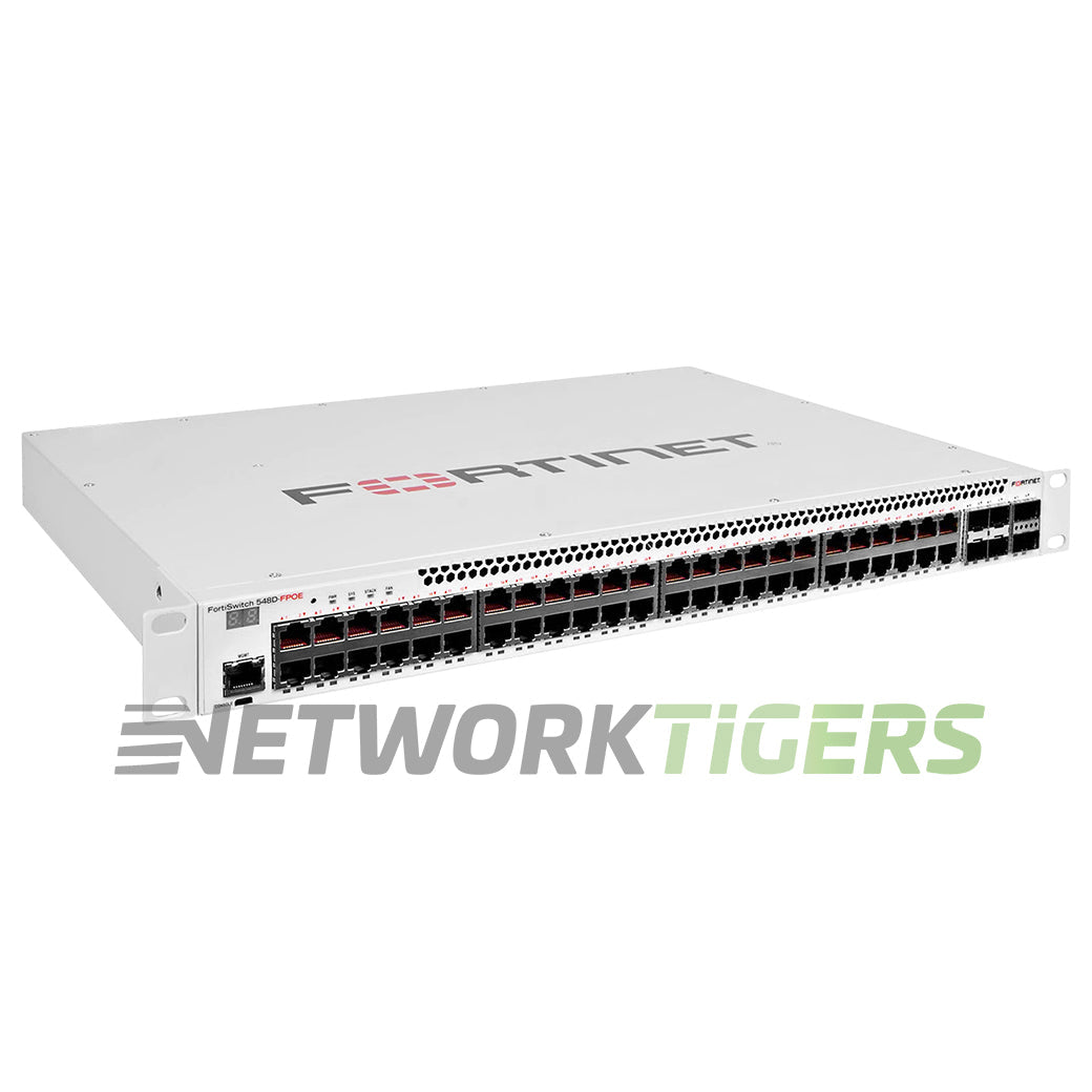 NEW Fortinet FS-548D-FPOE 48x PoE+ RJ45 4x SFP+ 2x QSFP+ Registrable Switch