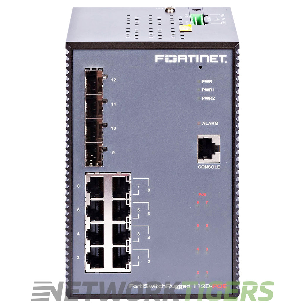 Fortinet FSR-112D-POE FortiSwitch Rugged 8x 1GB PoE+ RJ45 4x 1GB SFP Switch