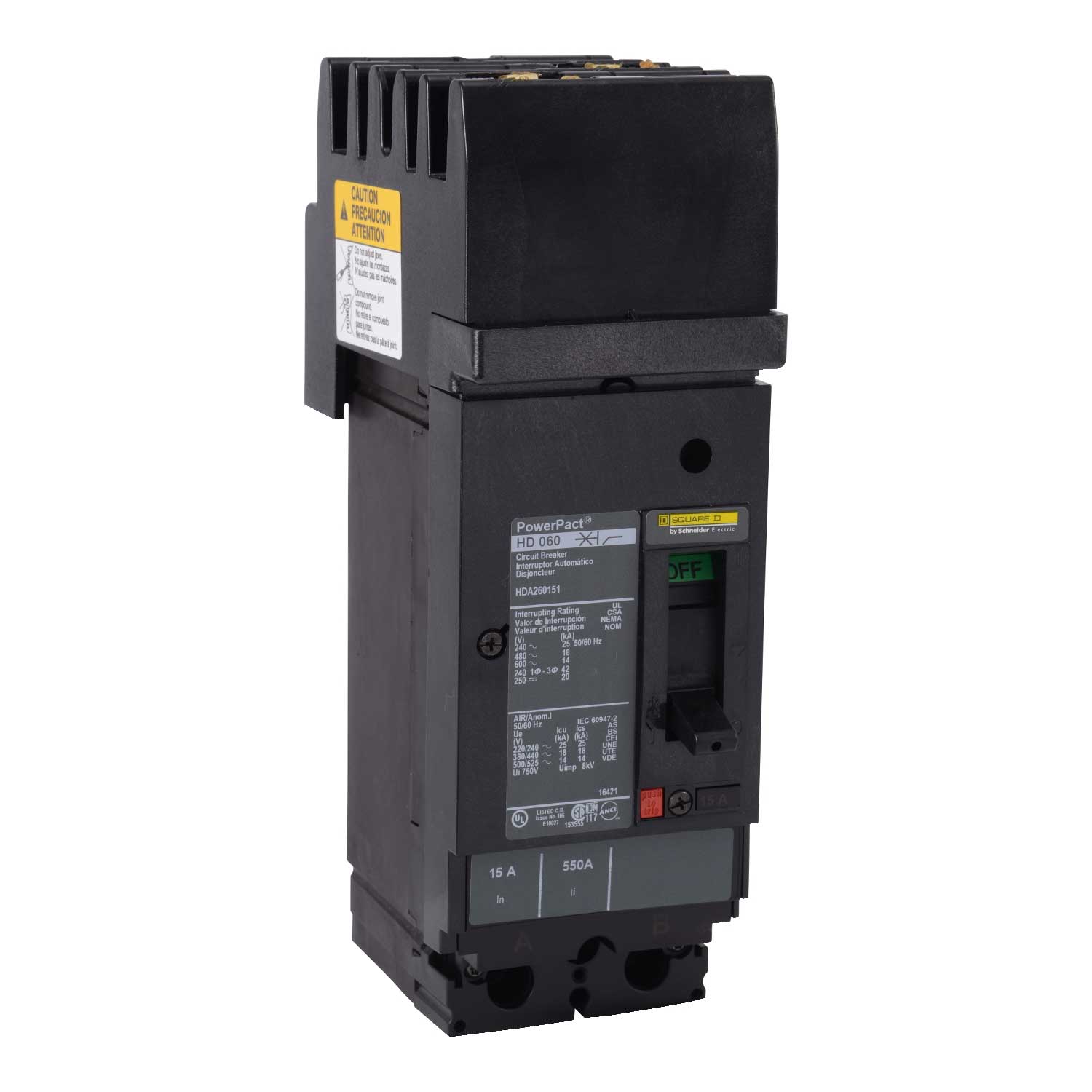HDA260301 | Square D 30A 2-Pole PowerPact H I-Line Thermal-Magnetic Molded Case Circuit Breaker