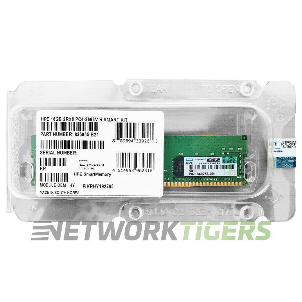 NEW HPE 835955-B21 DDR4 SmartMemory 16GB Dual Rank 8x DDR4-2666 Memory