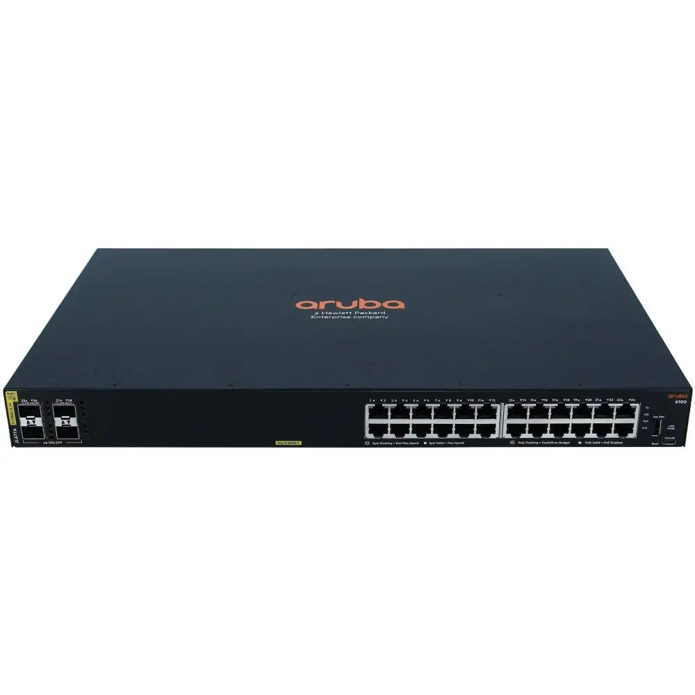 HPE Aruba CX 6100 24G PoE+ 4SFP+ 370W Switch JL677A - New