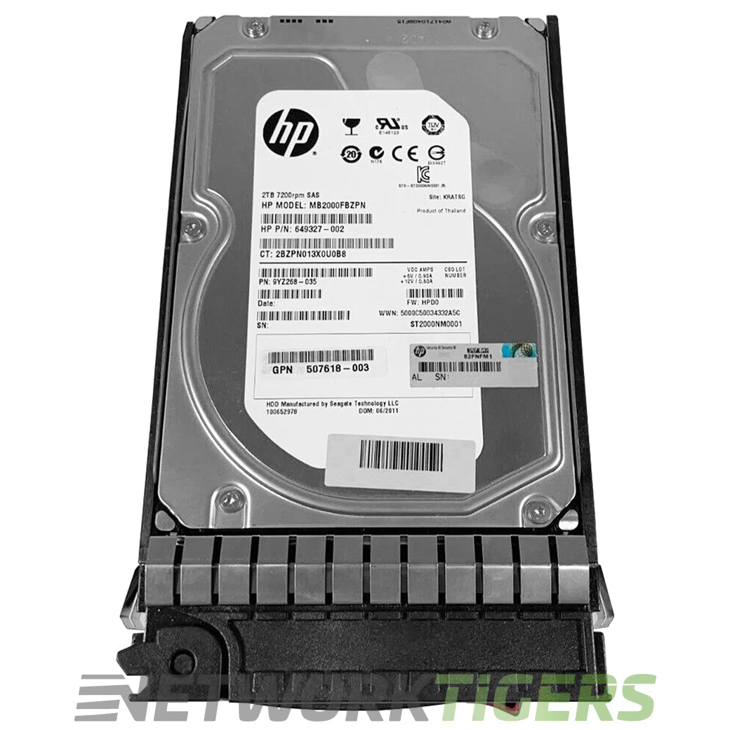 HPE 649327-002 MB2000FBZPN 3.5 in SAS 2TB 6G 7.2K LFF MDL DP Server Hard Drive