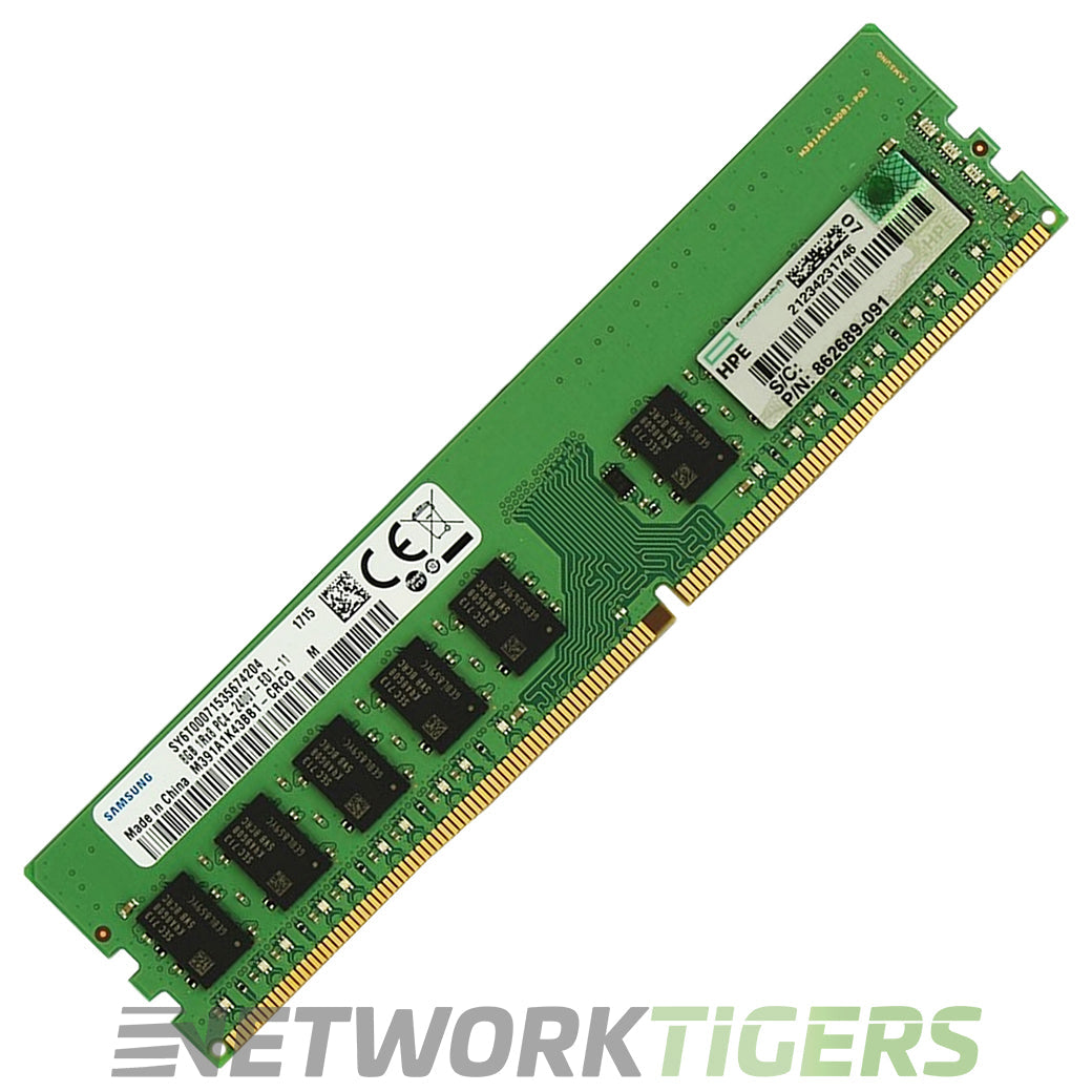 NEW HPE 862974-B21 DDR4-2400 CAS-17-17-17 Unbuffered 8GB Single Rank x8 Memory