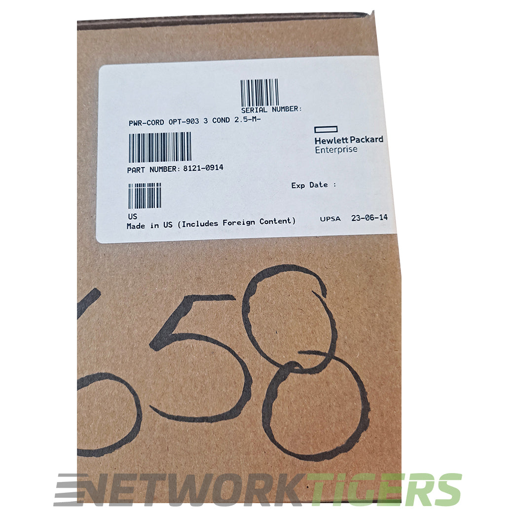 HPE 8121-0914 Notched 16AWG C15 3 Prong Power Cord
