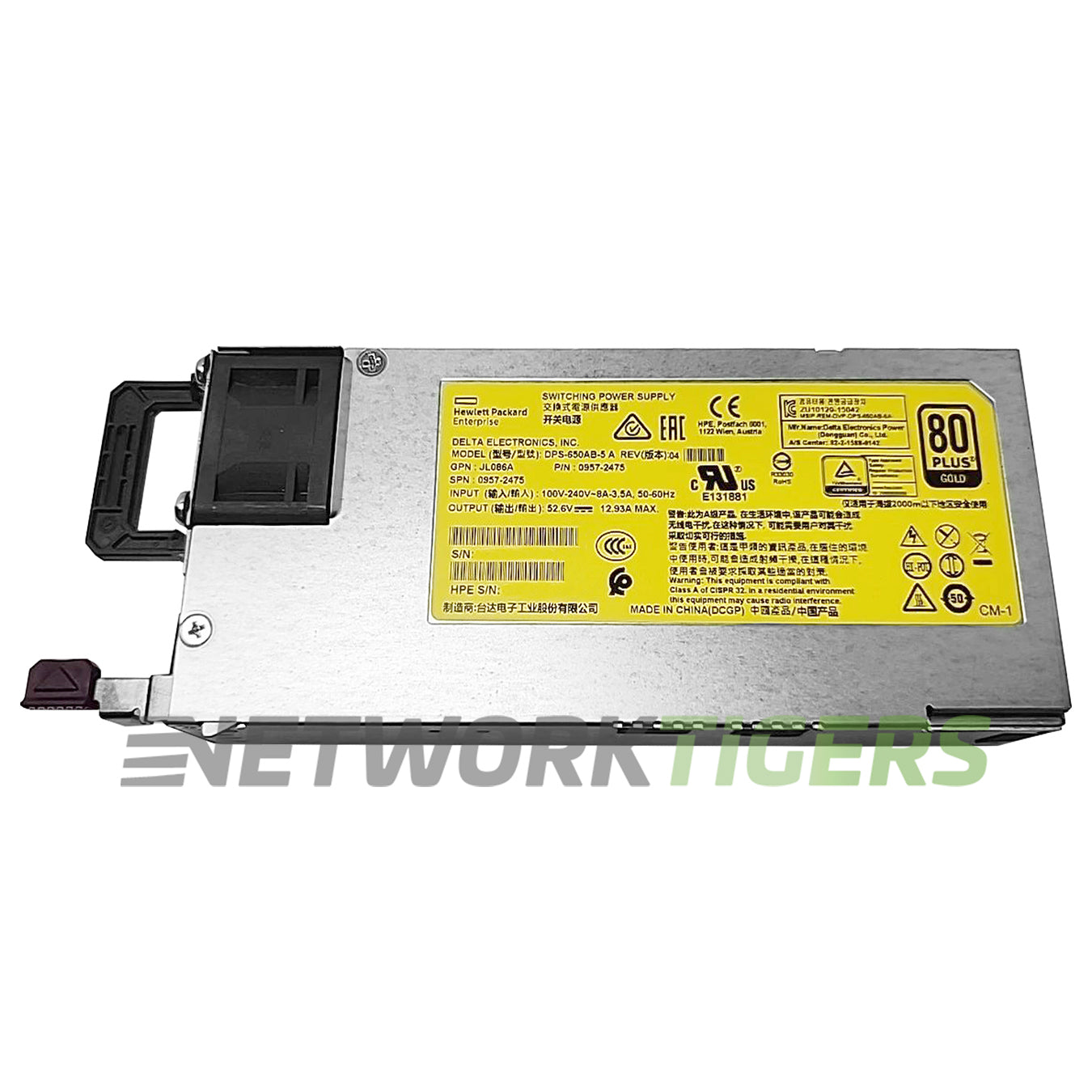 HPE Aruba JL086A CX 6300 Series 680W AC Switch Power Supply