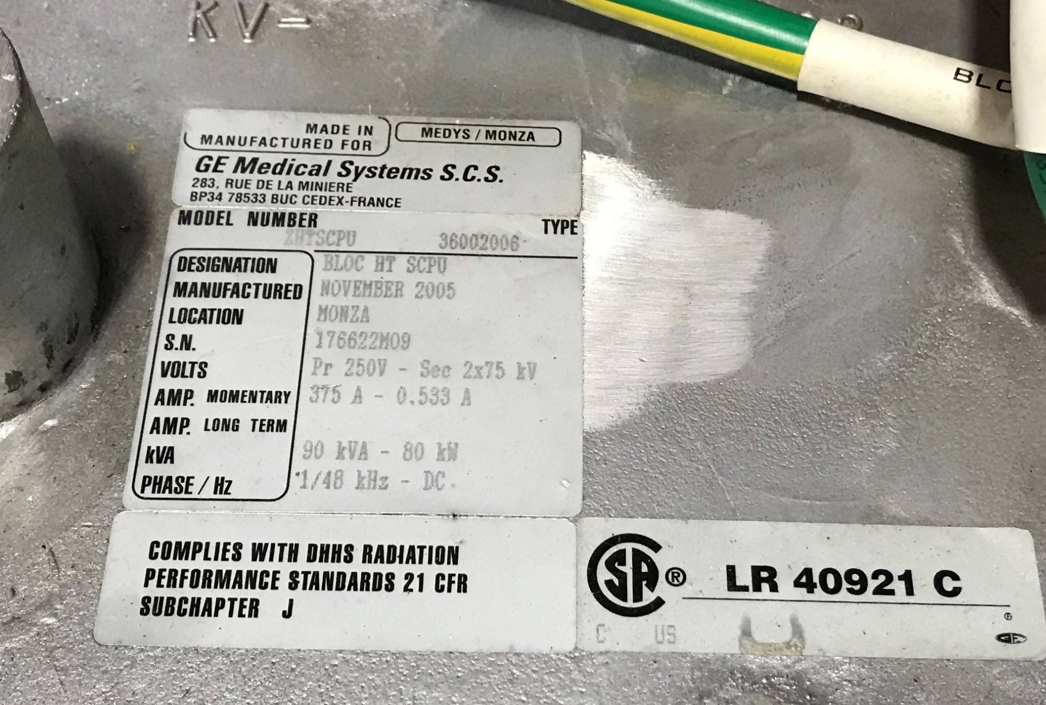 HV Tank (ZHTSCPU/36002006/2219639) GE