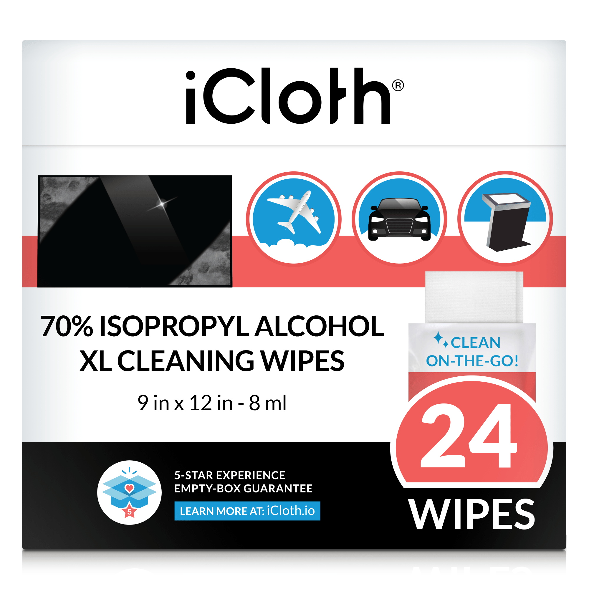 iCloth Lint-Free Cleaning Wipes / Case