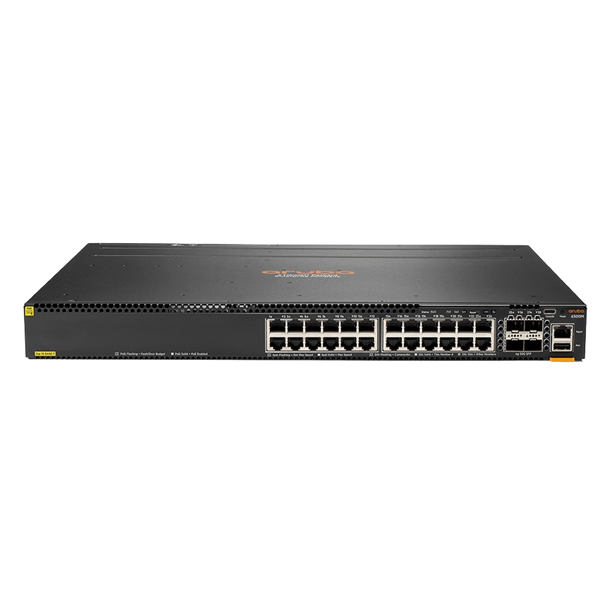 JL662A ARUBA CX 6300M 24-port 1GbE Class 4 PoE and 4-port SFP56 Switch - RENEW