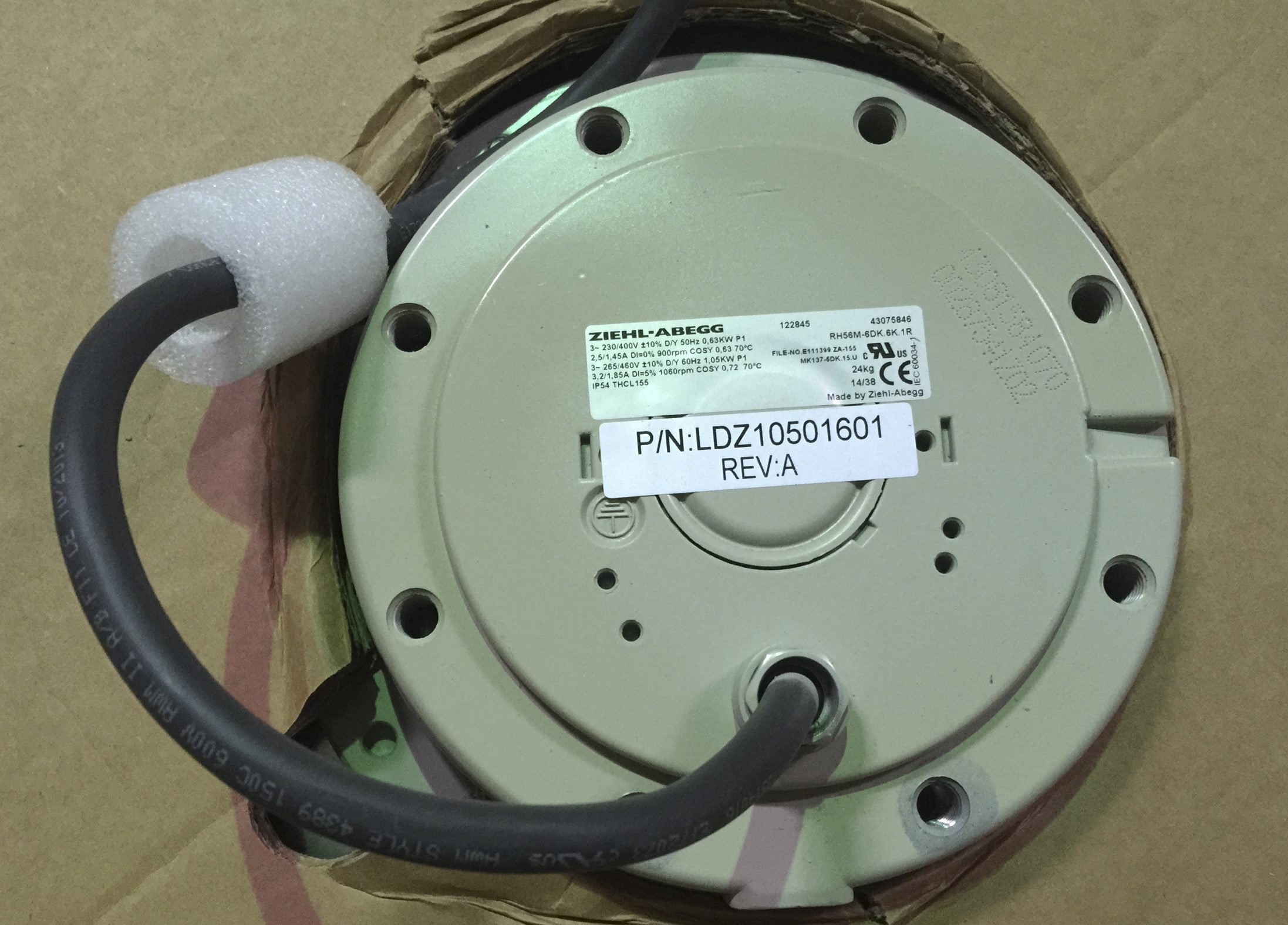 MK137-6DK.15.C 330-575V/60HZ ZIEHL-ABEGG Centrifugal Fan