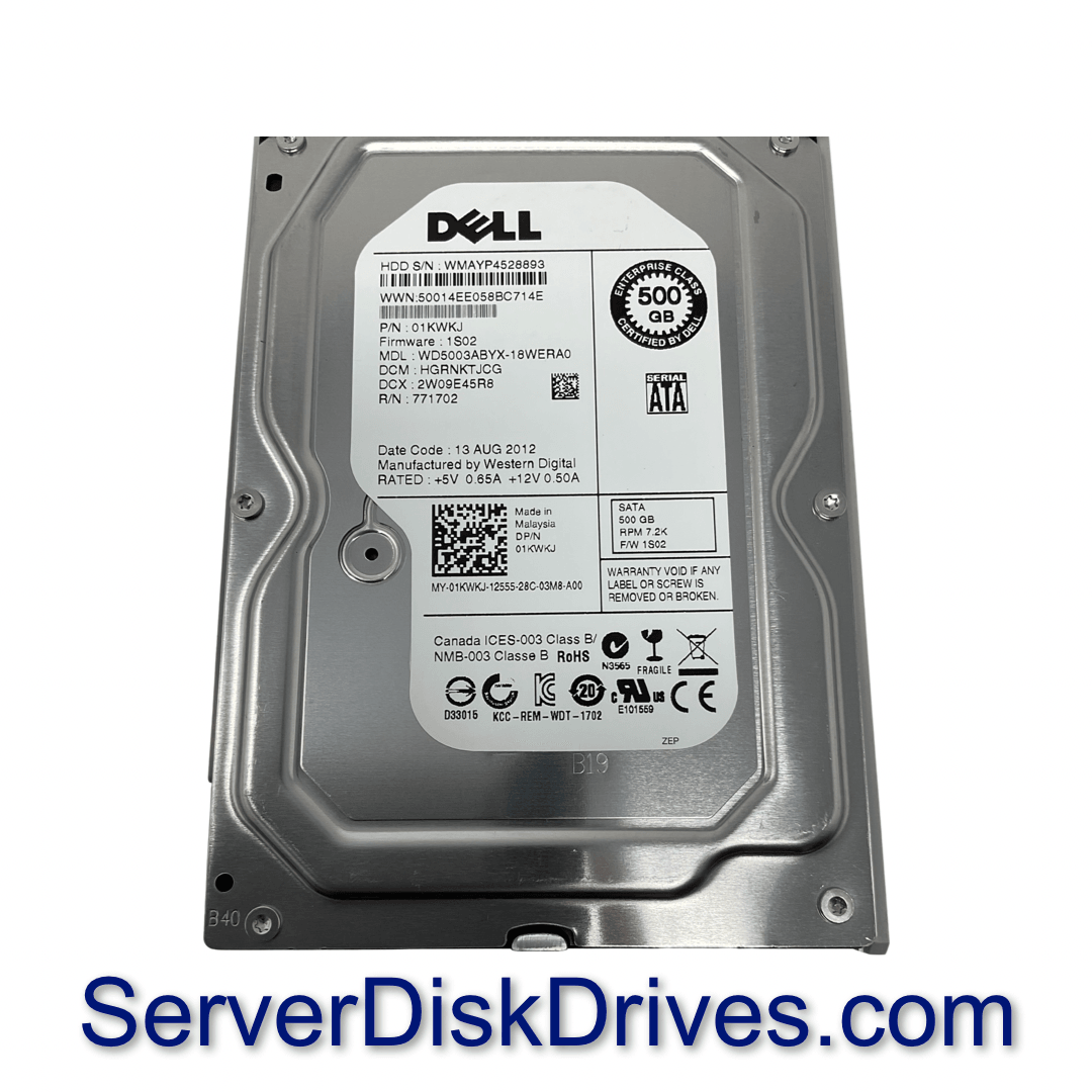 Dell WD5003ABYX 500GB 7200RPM 3G 64MB SATA Hard Drive 1KWKJ
