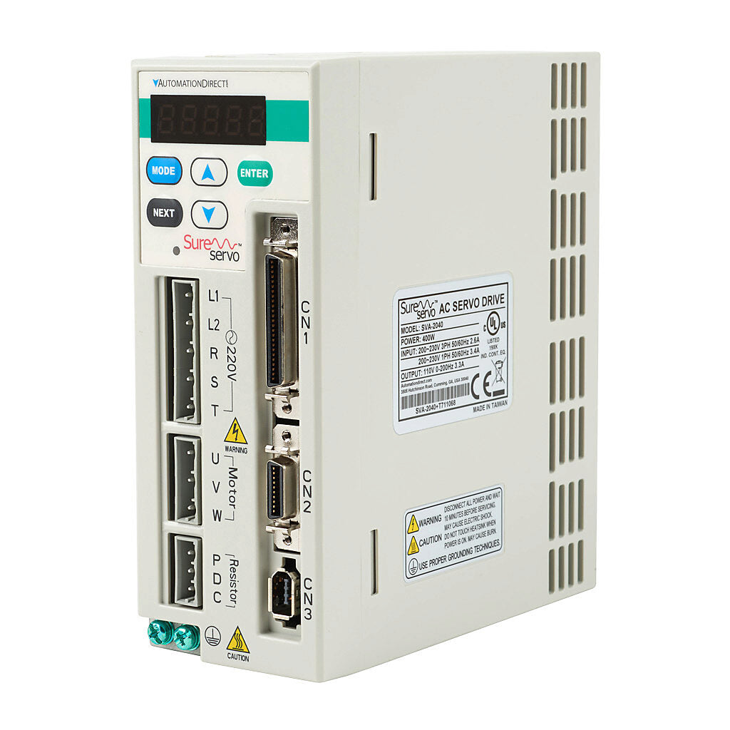 Automation Direct SVA-2040 SureServo Servo Drive 400W 230VAC with Modbus and Multi-Protocol Communication
