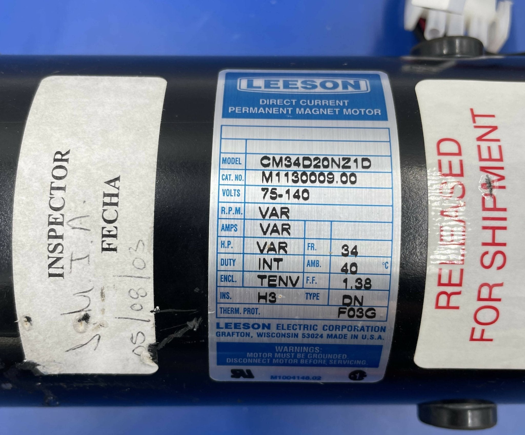 LEESON DRIVE MOTOR (CMS34D20NZ1D/46-302161P1) GE