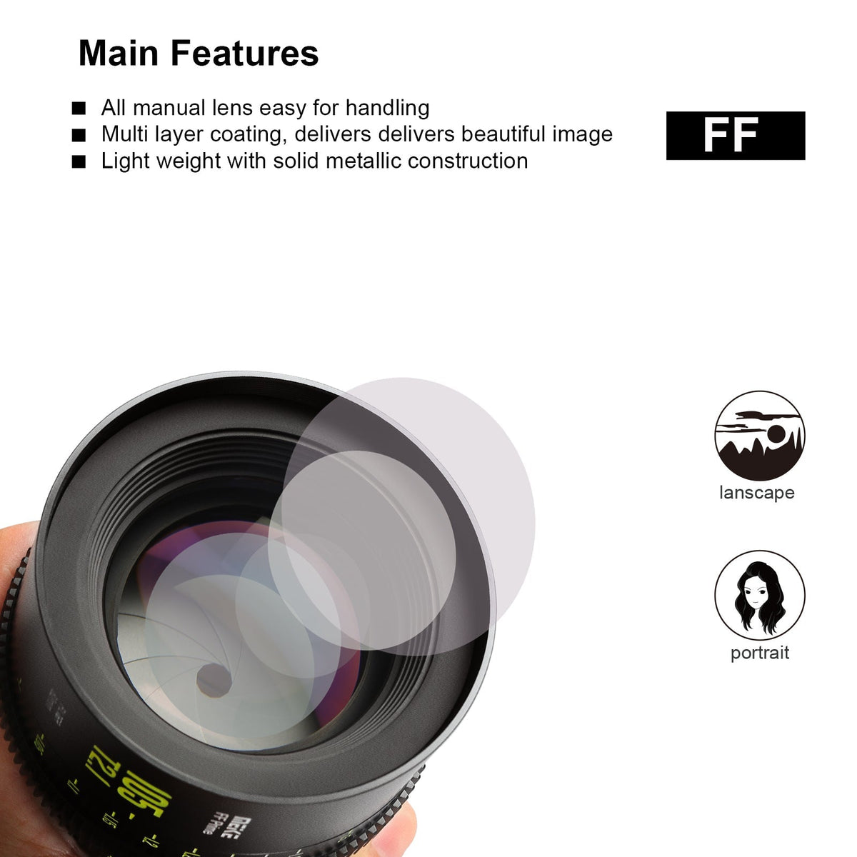 Meike Cinema Full Frame Cinema Prime 105mm T2.1 Lens (EF Mount)