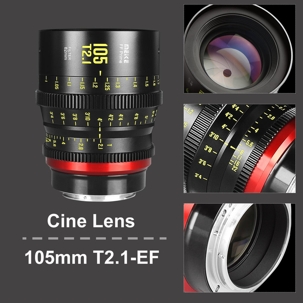 Meike Cinema Full Frame Cinema Prime 105mm T2.1 Lens (PL Mount)