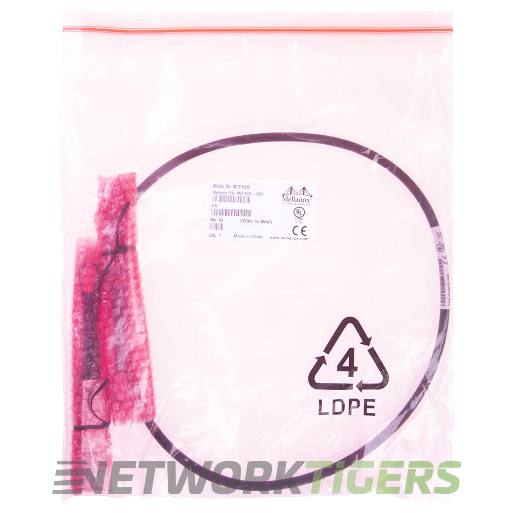 NEW Nvidia Mellanox MCP1600-E001 1m 100GB QSFP28 Direct Attach Copper Cable