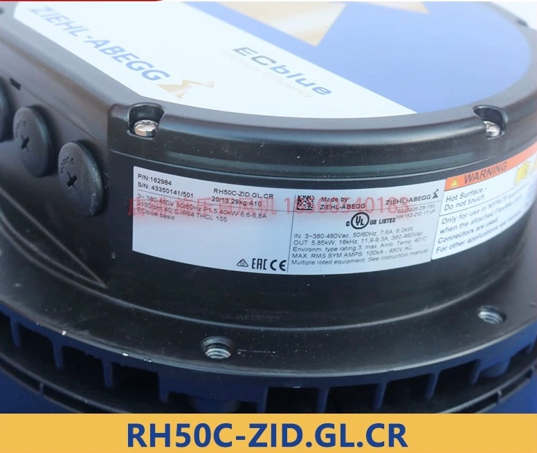 RH50C-ZID.GL.CR ZIEHL-ABEGG centrifugal fan 3-380-480V 3.5kW 5.6/4.4A 1860rpm