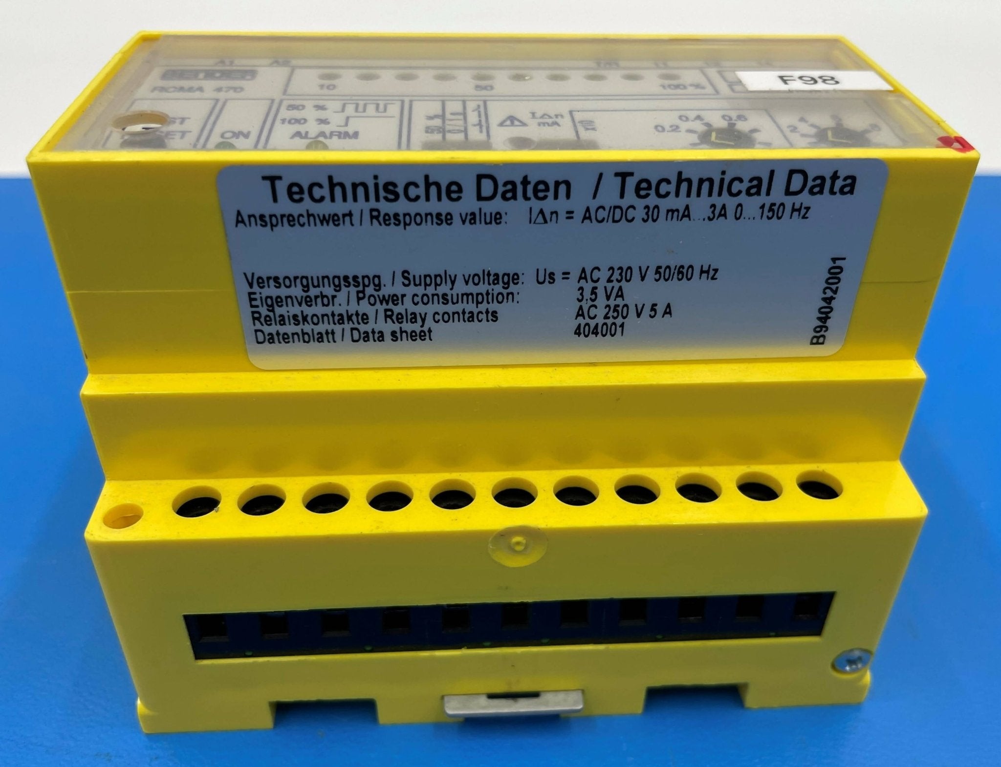 OVER-CURRENT RELAY F98 (3085115/03085115/RCMA470LY) SIEMENS