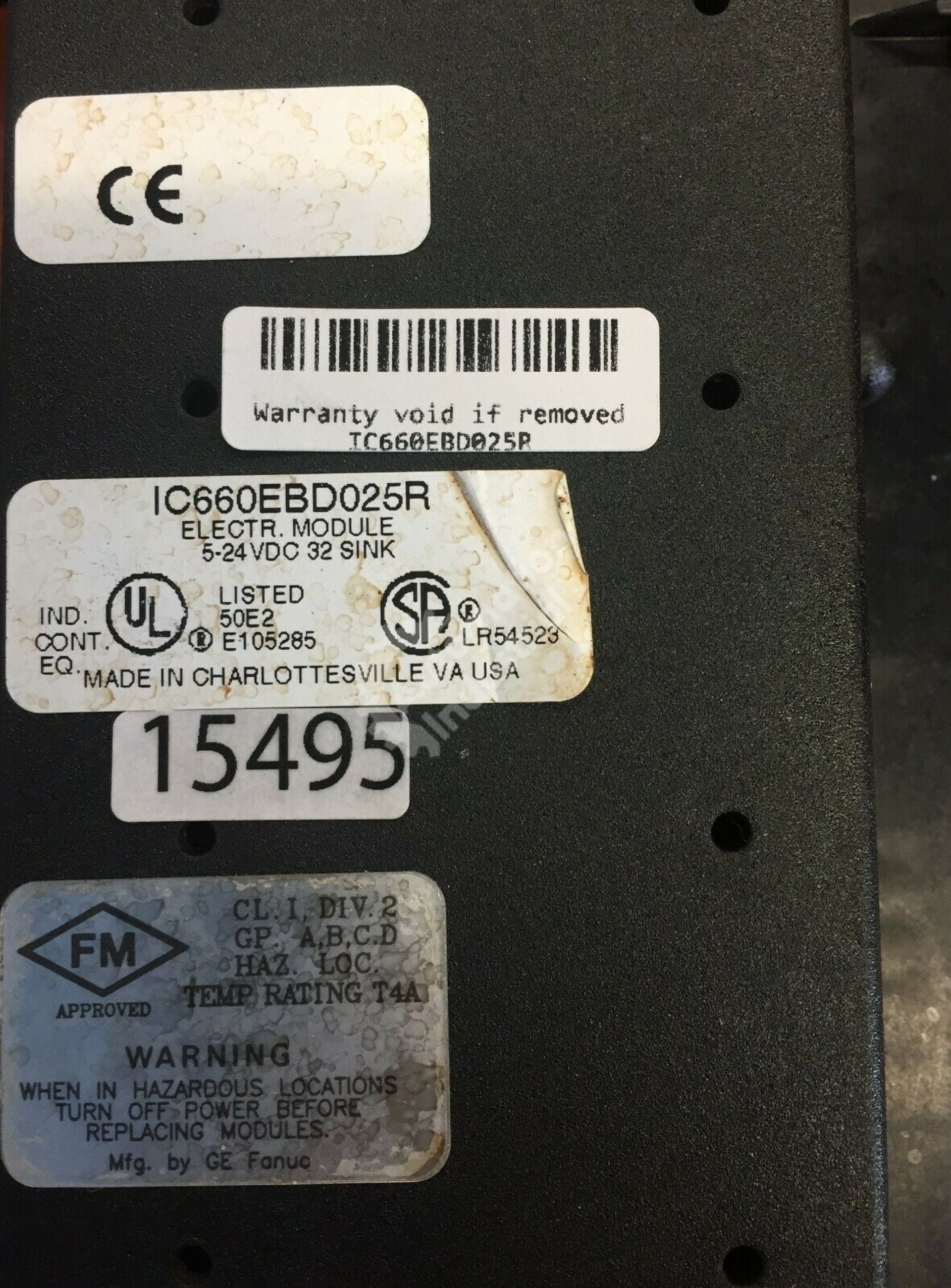 Ge Fanuc IC660EBD025 Module Block