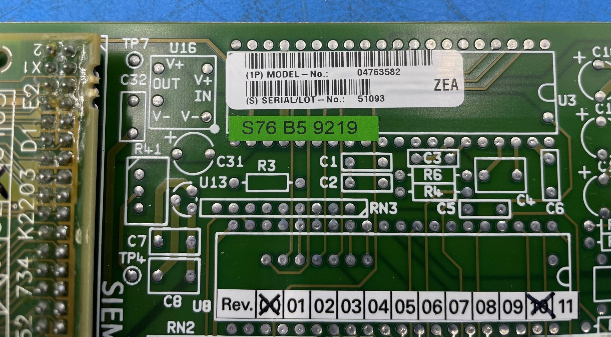 PC ASS'Y COOLER PROCESSOR RCA SPACE W/D4 (04763582/4762582) SIEMENS