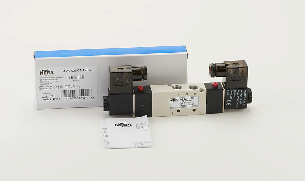 AVS-523C2-120A | Automation Direct NITRA 5-Port 3-Position 120VAC Solenoid Valve