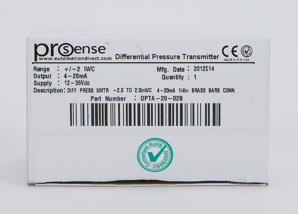 DPTA-20-02B | Automation Direct ProSense Differential Pressure Transmitter