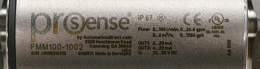 FMM100-1002 | Automation Direct ProSense 1in NPT Magnetic Flow Meter 0–26.4 GPM