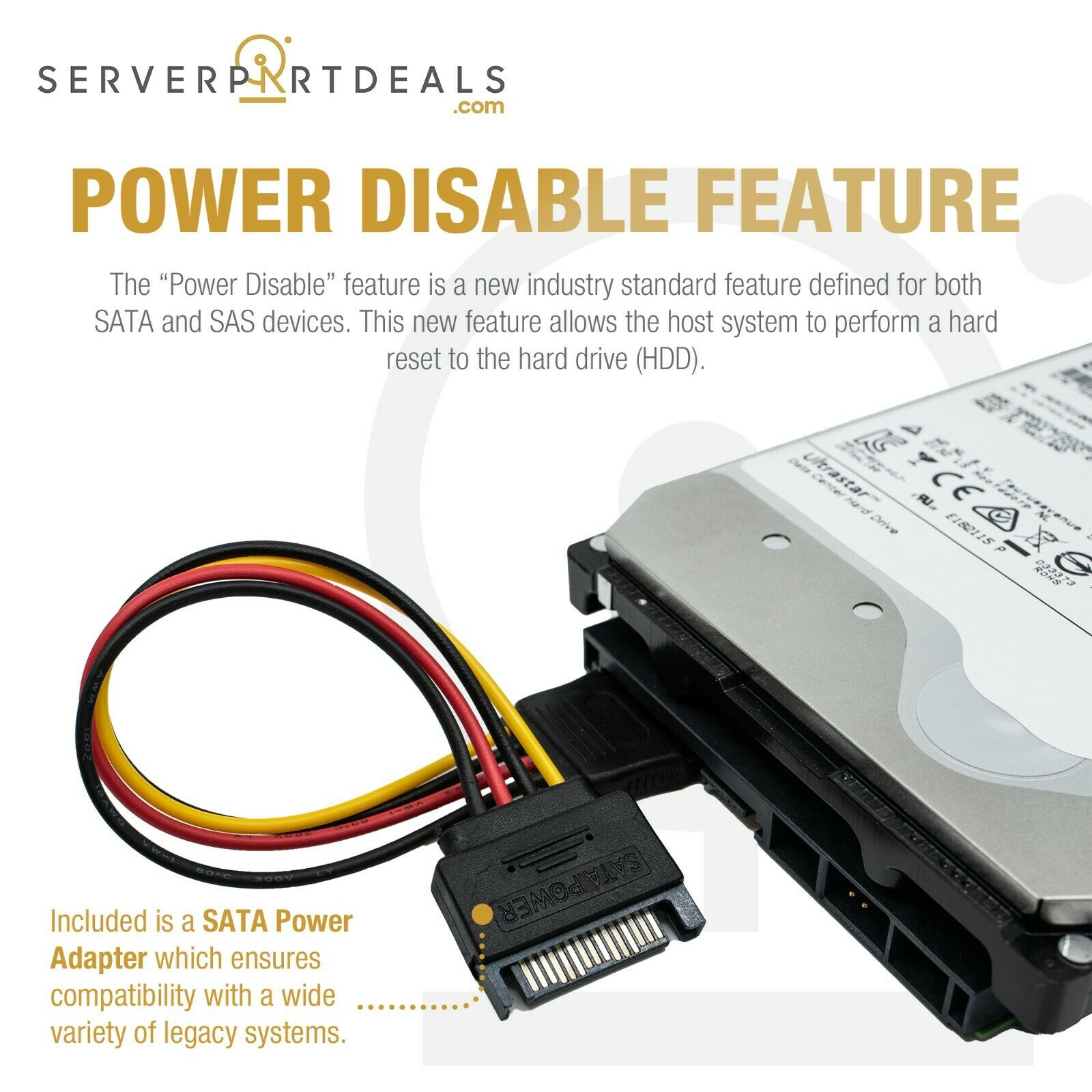 Western Digital Ultrastar DC HC550 WUH721818ALE604 0F38453 18TB 7.2K RPM SATA 6Gb/s Power Disable 3.5in Hard Drive