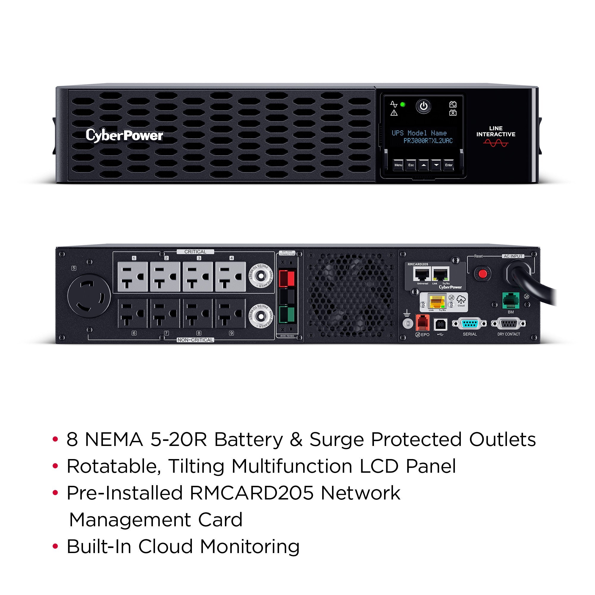 CyberPower PR3000RTXL2UCN Smart App Sinewave
