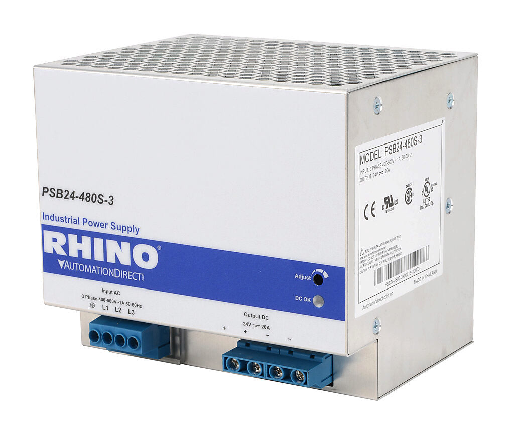 PSB24-480S-3 | Automation Direct RHINO SELECT 24VDC 480W 3-Phase Power Supply