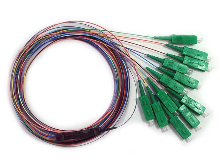 Ribbon Fanout Pigtail, 12 Fiber, Singlemode, SC/APC, 3 Meters