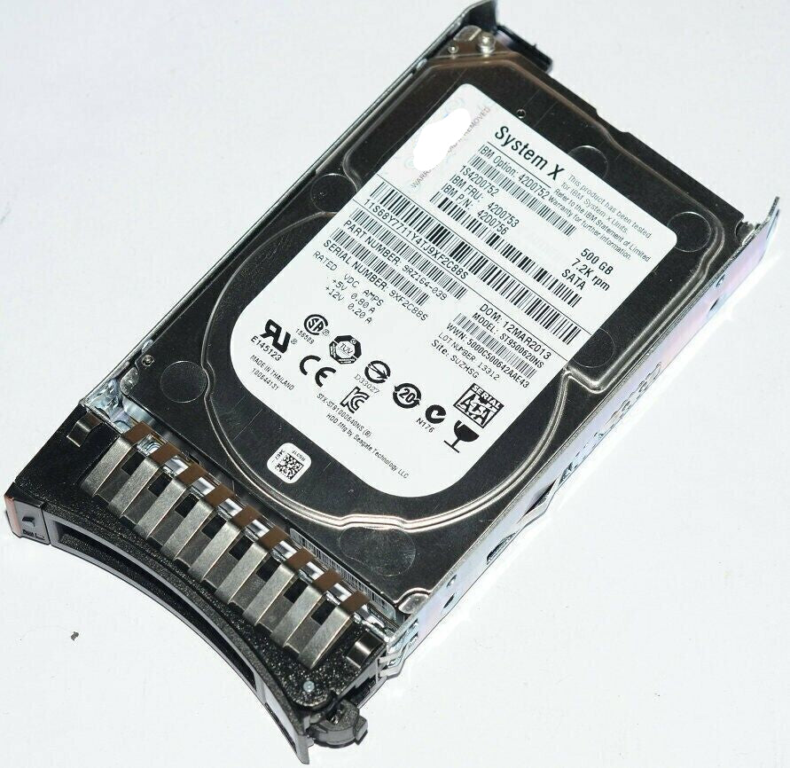 42D0753 42D0756 42D0752 500GB 7200RPM SATA 2. 5" 3GB H/S HDD Drive w/ Tray