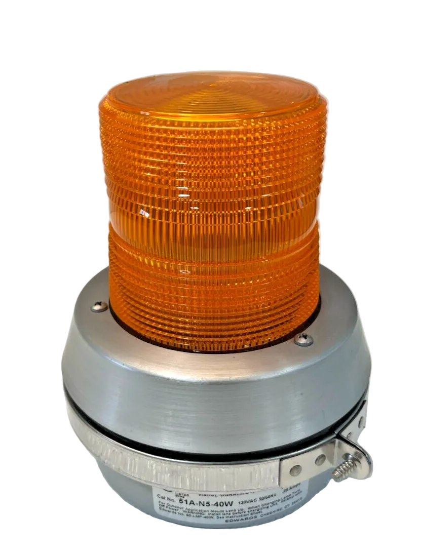 Edwards Signaling 51A-N5-40W 120 VAC Amber Flashing Beacon with Incandescent Lamp