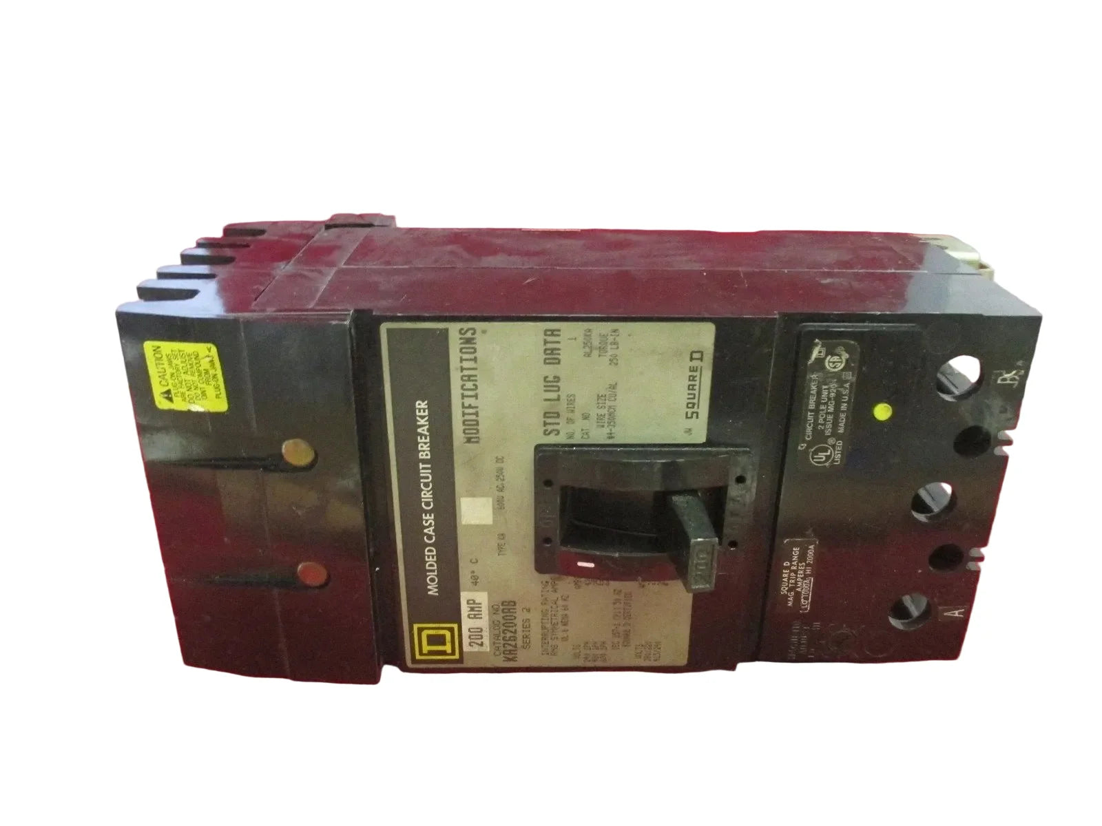 Square D KA26250BC 250A 2-Pole 600V I-Line Molded Case Circuit Breaker