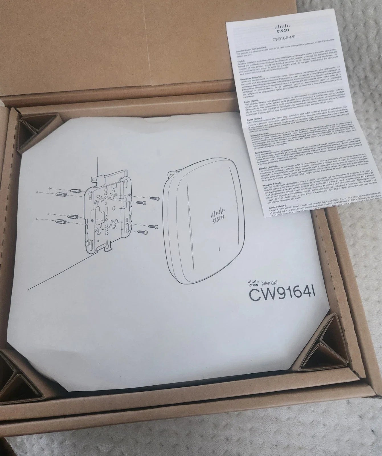 Cisco CW9164I-MR Cloud-Managed Wi-Fi 6E Indoor Wireless Access Point with Tri-Band 7.49 Gbps Performance