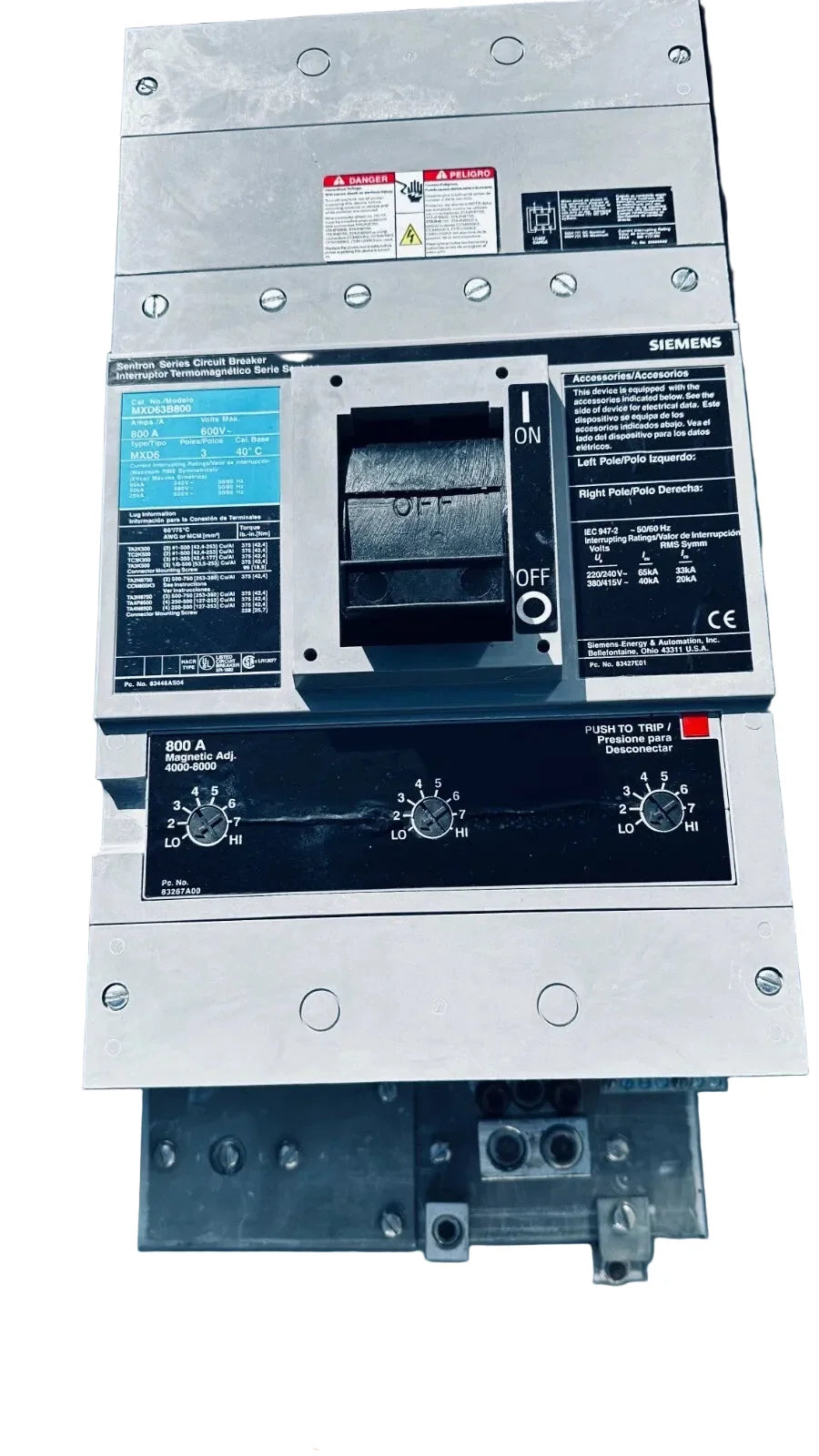 Siemens WMC84BF 240V 800A Breaker Disconnect Rainproof Module