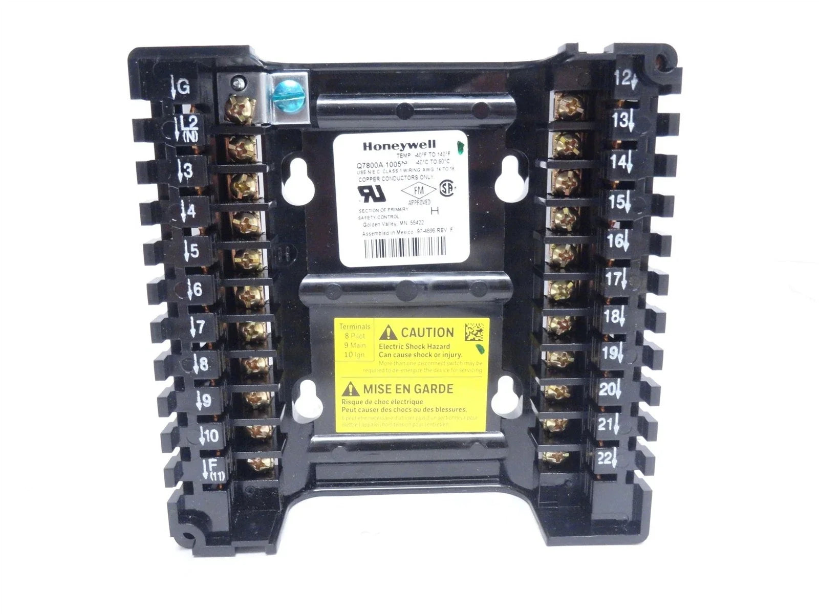 Q7800A-1005 | Honeywell Universal Wiring Subbase for 7800 SERIES Relay Modules