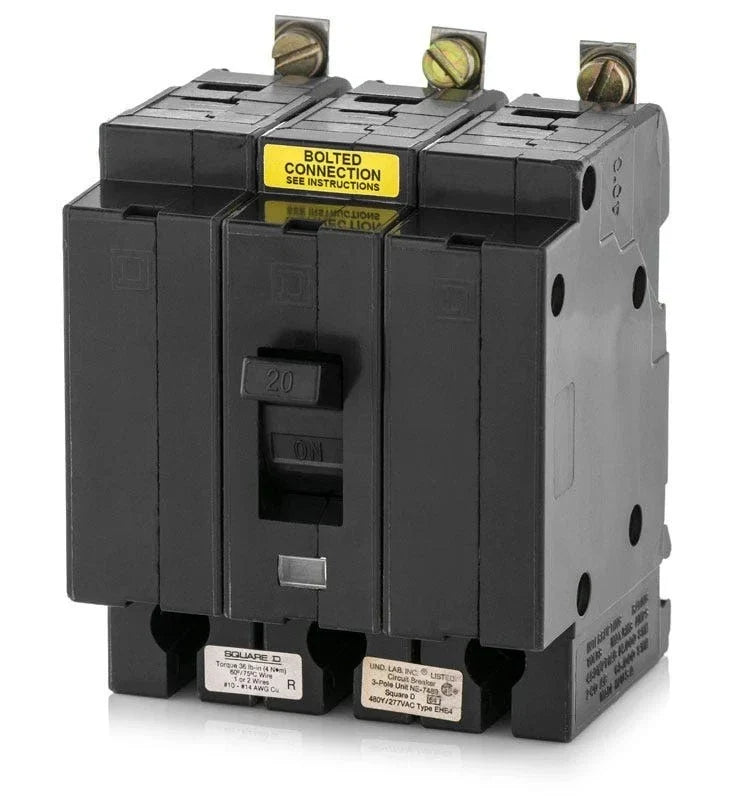 EH34025 | Square D 3-Pole 25A EH Series Circuit Breaker, 277/480VAC