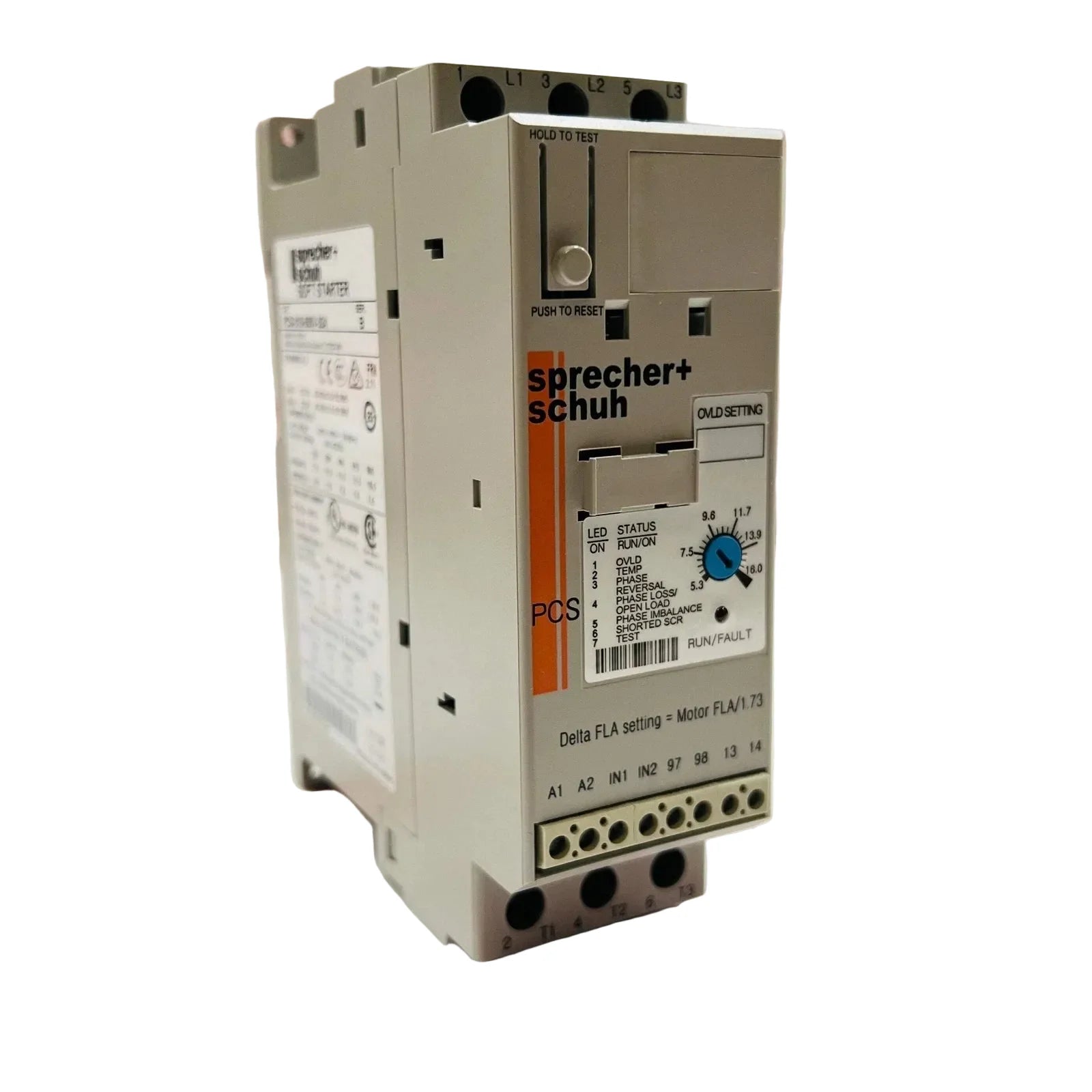 Sprecher + Schuh PCS-037-600V-024 Soft Starter 37A 24VAC/DC Motor Controller with Bypass