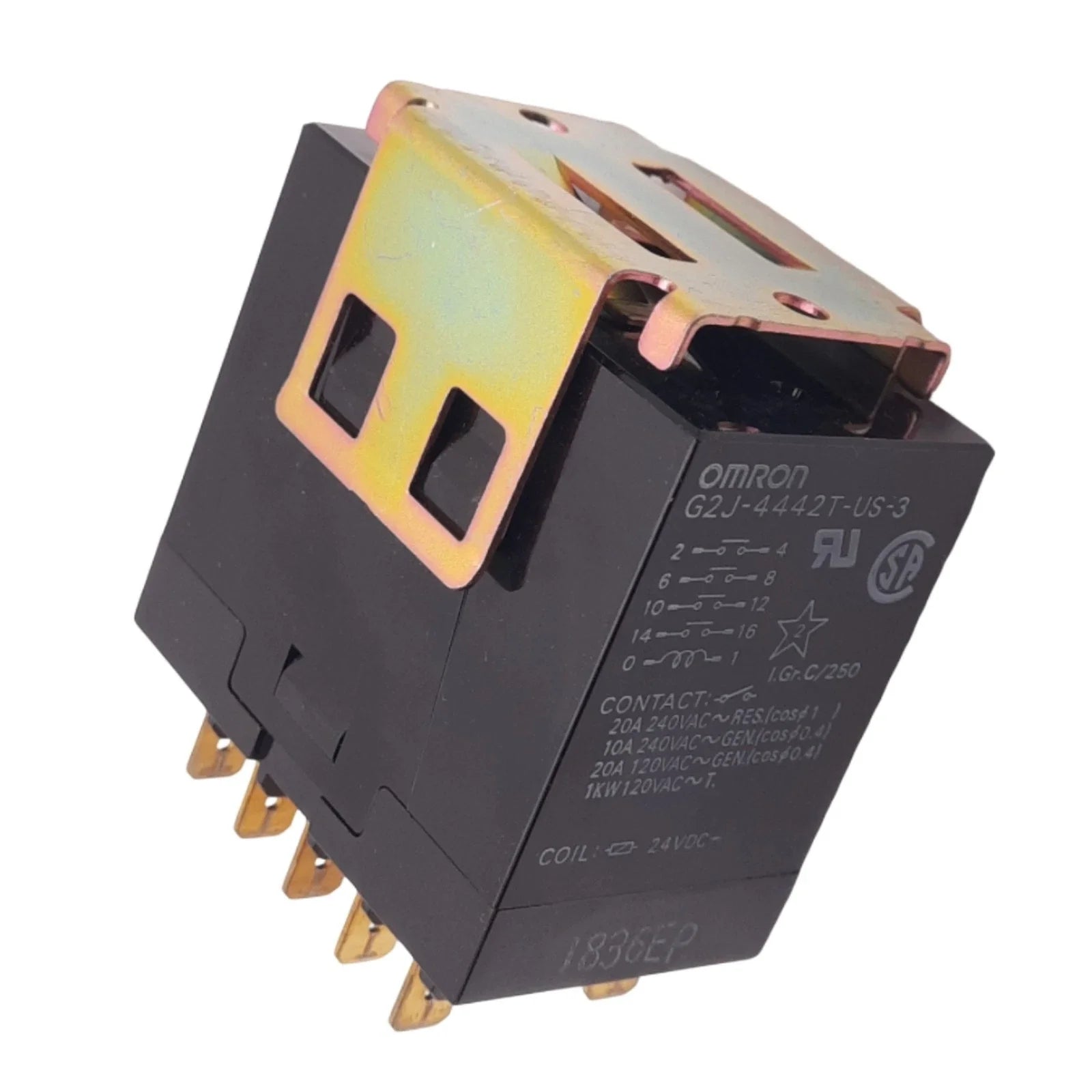 Omron G2J-4442T-US-3 Relay 24VDC Coil 20A 120VAC General Purpose Power Relay