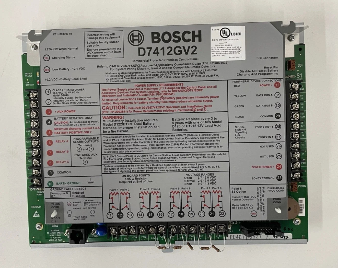 Bosch D7412GV2 Commercial Intrusion Alarm Control Panel Communicator System